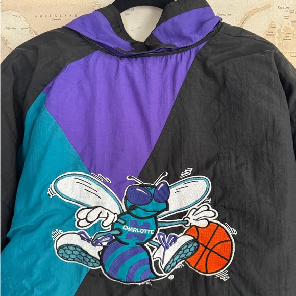 Men’s Vintage NBA By Apex One Charlotte Hornets Full Zip Jacket Size XL Black - Picture 7 of 11